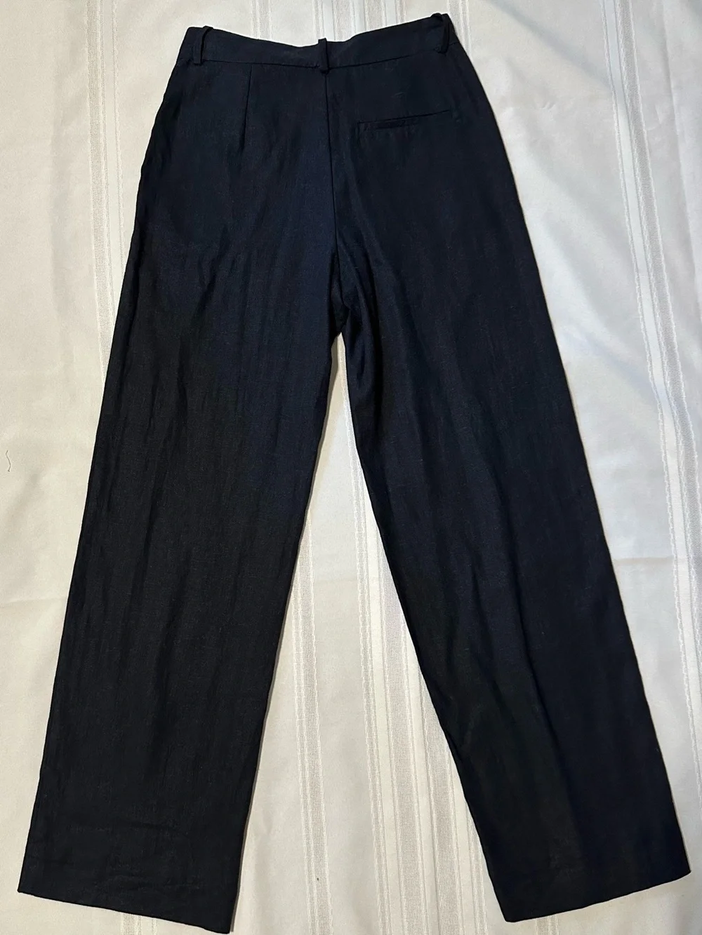 Zara Wide-Leg Linen Blend Trouser’s Black Size S NWOT